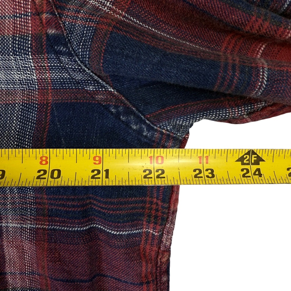 Desert Son Flag & Anthem Plaid Flannel Pearl Snap Button Rustic Cowboy Western - Picture 7 of 12